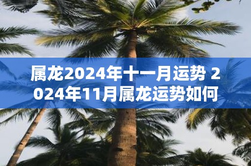 属龙2025年十一月运势 2025年11月属龙运势如何