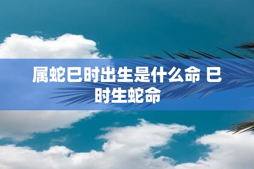 属蛇巳时出生是什么命 巳时生蛇命
