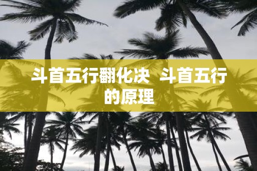 斗首五行翻化决 斗首五行的原理