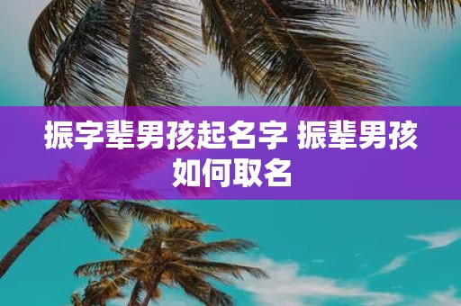 振字辈男孩起名字 振辈男孩如何取名
