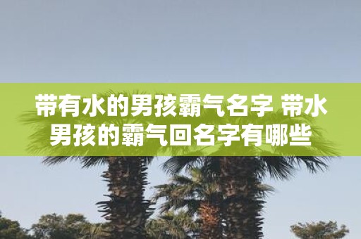 带有水的男孩霸气名字 带水男孩的霸气回名字有哪些