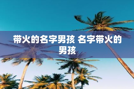 带火的名字男孩 名字带火的男孩