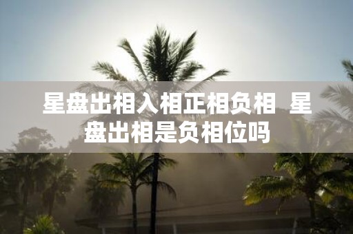 星盘出相入相正相负相 星盘出相是负相位吗