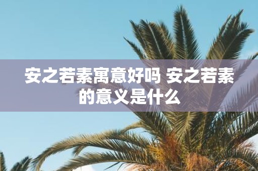 安之若素寓意好吗 安之若素的意义是什么