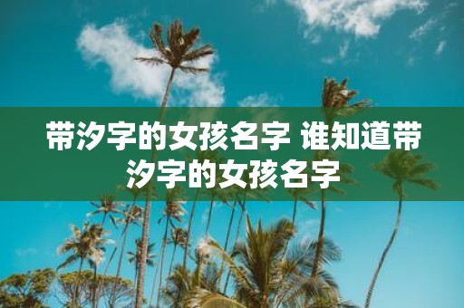 带汐字的女孩名字 谁知道带汐字的女孩名字
