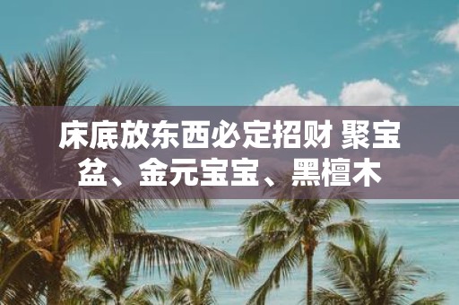 床底放东西必定招财 聚宝盆、金元宝宝、黑檀木