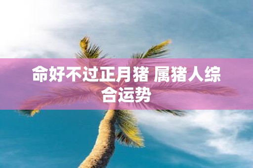 命好不过正月猪 属猪人综合运势