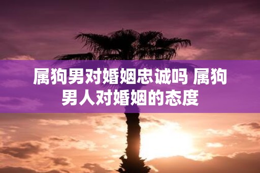 属狗男对婚姻忠诚吗 属狗男人对婚姻的态度