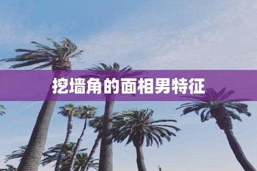 挖墙角的面相男特征