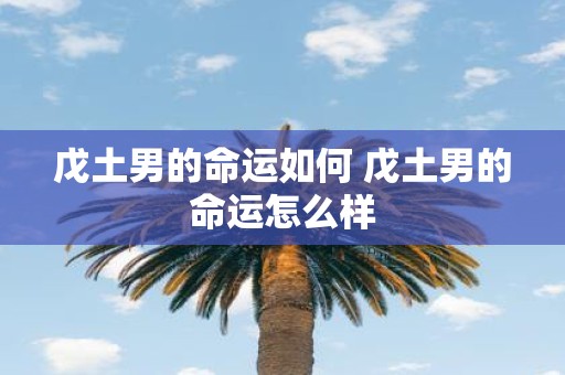 戊土男的命运如何 戊土男的命运怎么样