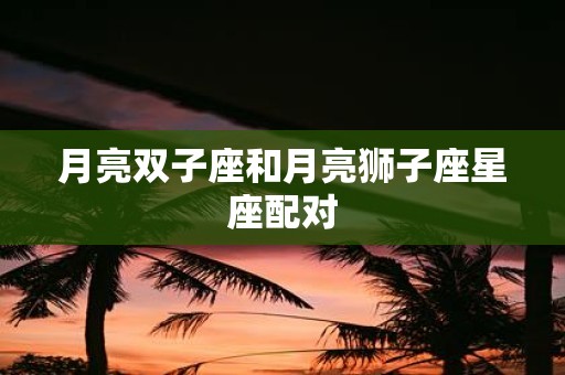 月亮双子座和月亮狮子座星座配对