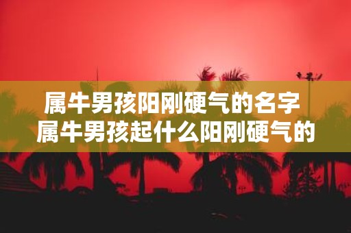 属牛男孩阳刚硬气的名字 属牛男孩起什么阳刚硬气的名字