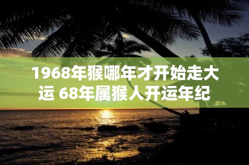 1968年猴哪年才开始走大运 68年属猴人开运年纪