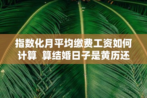 指数化月平均缴费工资如何计算 算结婚日子是黄历还是八字算命