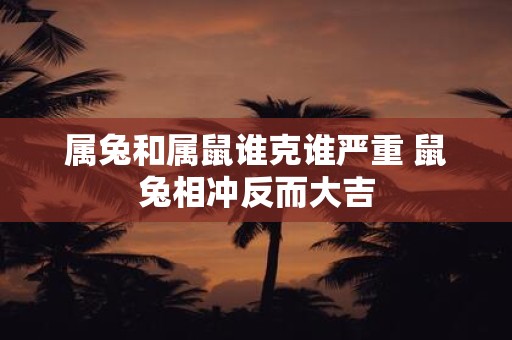 属兔和属鼠谁克谁严重 鼠兔相冲反而大吉