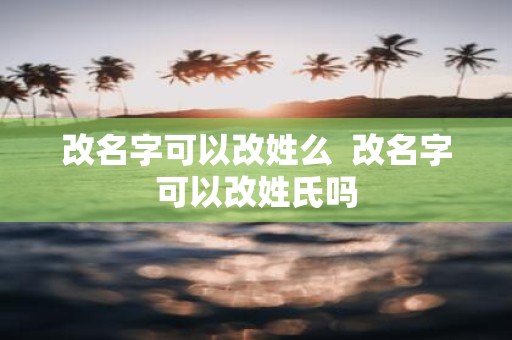 改名字可以改姓么 改名字可以改姓氏吗