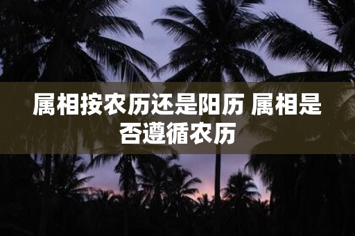 属相按农历还是阳历 属相是否遵循农历