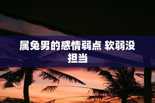 属兔男的感情弱点 软弱没担当