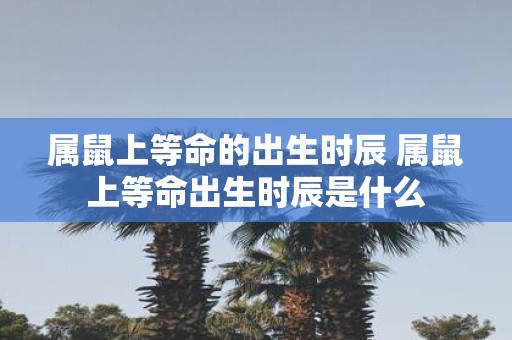 属鼠上等命的出生时辰 属鼠上等命出生时辰是什么
