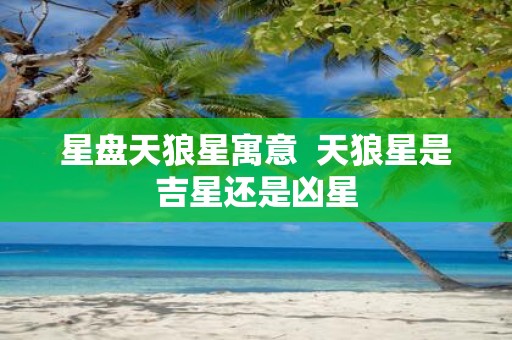 星盘天狼星寓意 天狼星是吉星还是凶星