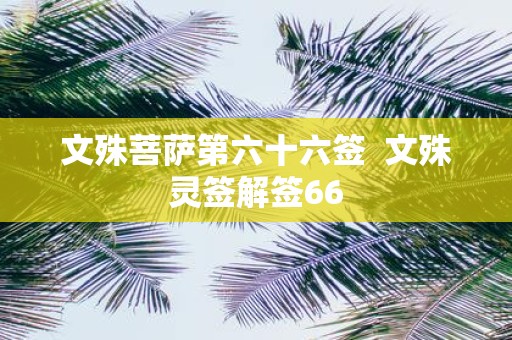 文殊菩萨第六十六签 文殊灵签解签66
