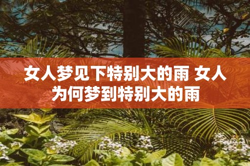 女人梦见下特别大的雨 女人为何梦到特别大的雨