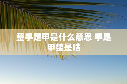 整手足甲是什么意思 手足甲整是啥