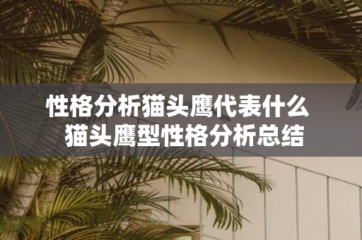 性格分析猫头鹰代表什么 猫头鹰型性格分析总结