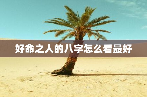 好命之人的八字怎么看最好