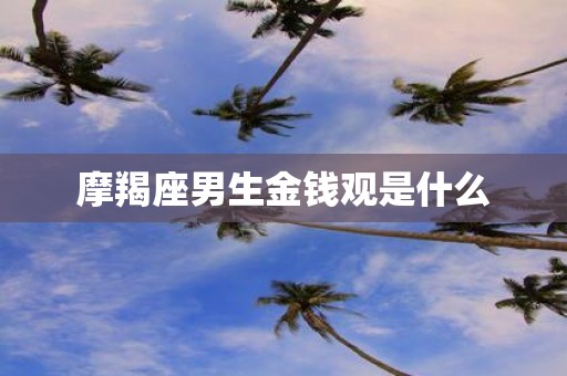 摩羯座男生金钱观是什么