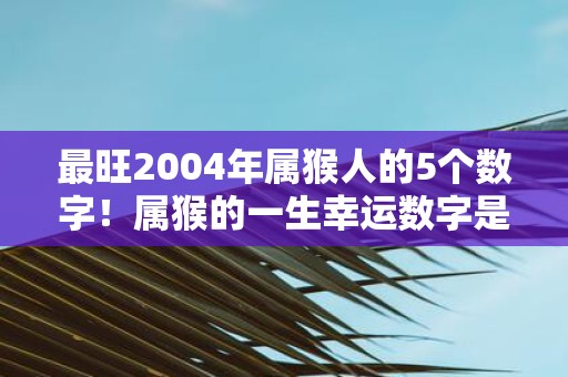 最旺2004年属猴人的5个数字！属猴的一生幸运数字是几