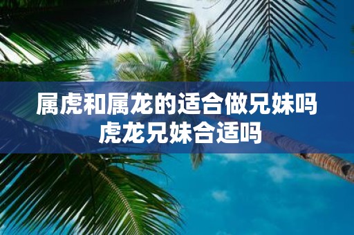 属虎和属龙的适合做兄妹吗 虎龙兄妹合适吗