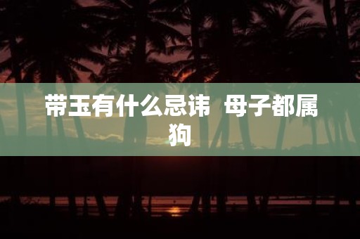带玉有什么忌讳 母子都属狗
