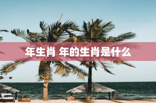 年生肖 年的生肖是什么