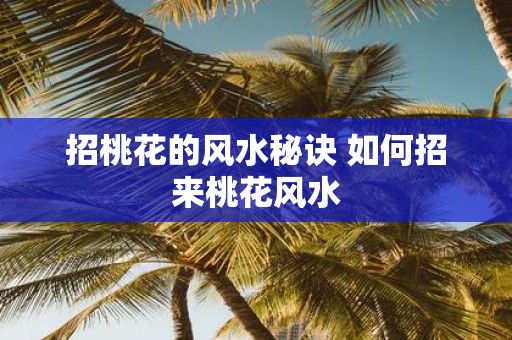 招桃花的风水秘诀 如何招来桃花风水