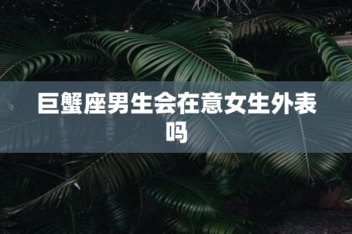 巨蟹座男生会在意女生外表吗