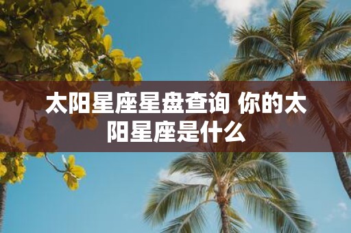 太阳星座星盘查询 你的太阳星座是什么