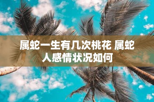 属蛇一生有几次桃花 属蛇人感情状况如何