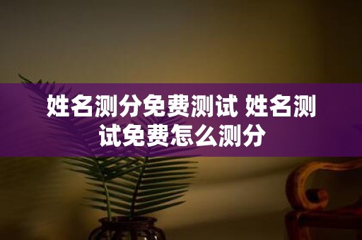 姓名测分免费测试 姓名测试免费怎么测分