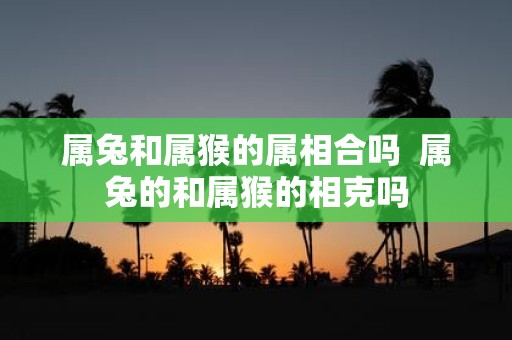 属兔和属猴的属相合吗 属兔的和属猴的相克吗
