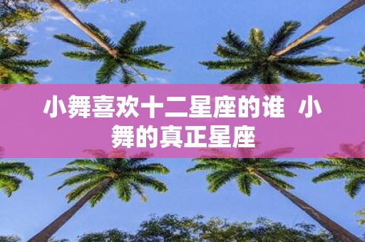 小舞喜欢十二星座的谁 小舞的真正星座