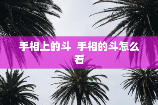 手相上的斗 手相的斗怎么看