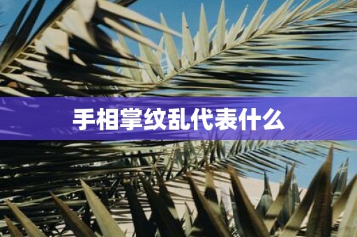 手相掌纹乱代表什么