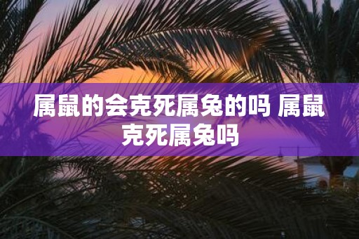 属鼠的会克死属兔的吗 属鼠克死属兔吗