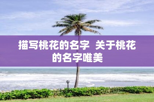 描写桃花的名字 关于桃花的名字唯美