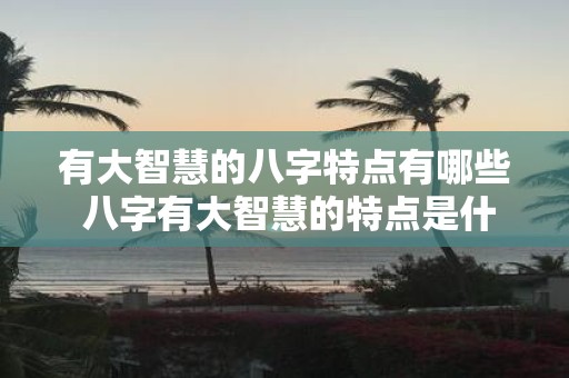 有大智慧的八字特点有哪些 八字有大智慧的特点是什么
