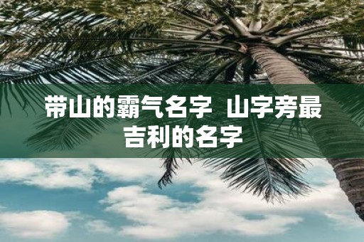 带山的霸气名字 山字旁最吉利的名字