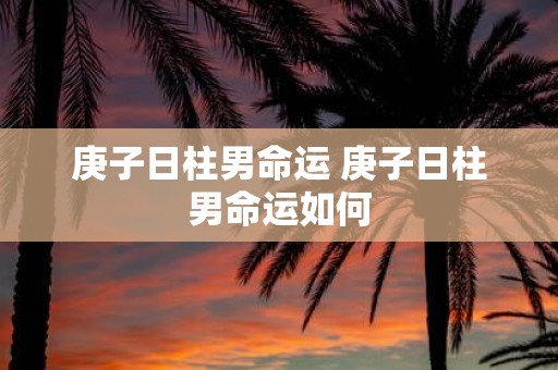 庚子日柱男命运 庚子日柱男命运如何