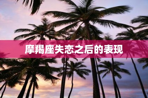 摩羯座失恋之后的表现