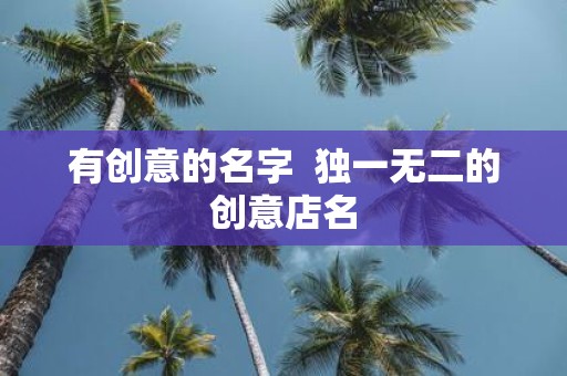 有创意的名字 独一无二的创意店名